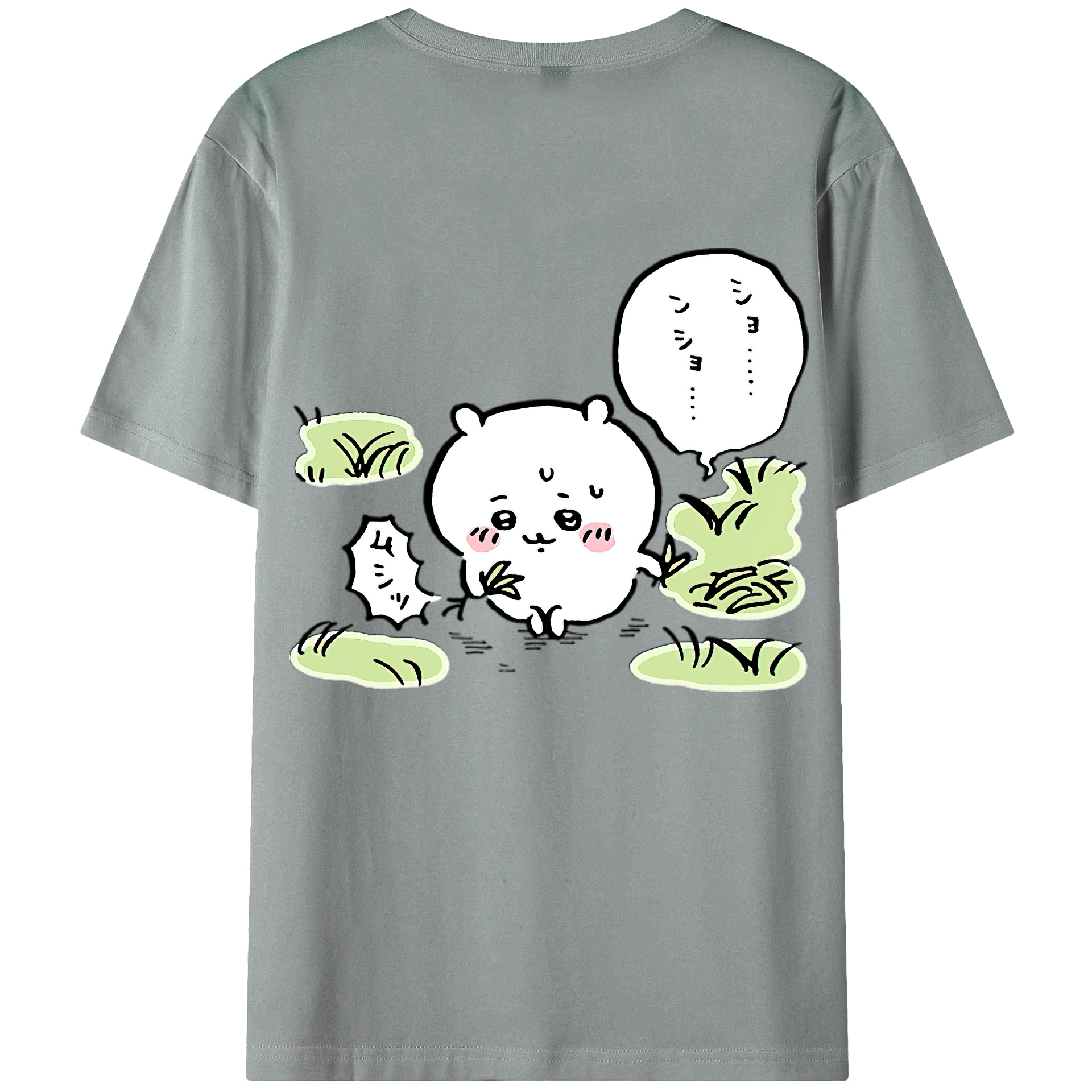 （画像用） ちいかわ ちいかわ Chii-kawa chiikawa 綿100％ メンズ半袖Tシャツ（バックプリント） 通気性